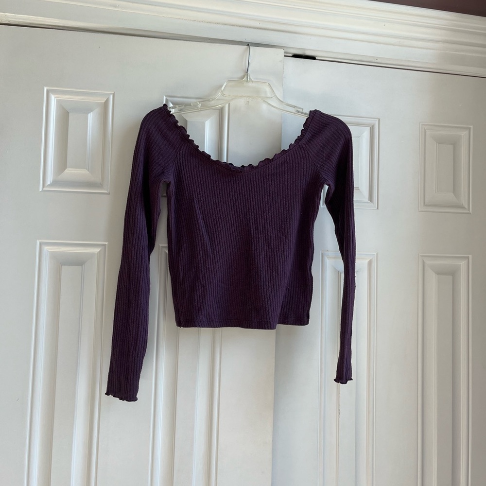 Purple Women's Ribbed Top